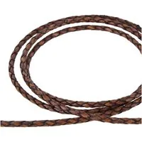 Auroris Bastelnaturmaterial 1m Lederband Lederschnur Lederriemen geflochten Durchmesser 3mm, (Farbe wählbar)