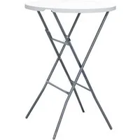 Greemotion Stehtisch [San Remo] Bistrotisch Weiß / Grau Kunststoff Ø 80 x H:110 cm, klappbar
