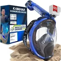 KAIMANA Tauchermaske NEUHEIT- Schnorchelmaske für Erwachsene inkl. Tragetasche, (Vollgesichtsmaske Tauchmaske), geprüfte CO₂ Sicherheit - Tauchermaske Erwachsene