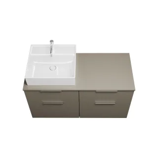 Burgbad Keramik Waschtisch-Set Eqio Grau Hochglanz/Alpinweiss, SGUS120LF2010C0001 SGUS120LF2010C0001