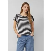 s.Oliver Kurzarmshirt T-Shirt T-Shirt mit Rollkanten und Flammgarnstruktur