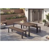 riess-ambiente Gartentisch DESIGNO 205cm dunkelbraun / schwarz (Einzelartikel, 1-St), wetterfest · Aluminium · Outdoor · Terrasse · bis 8 Personen · Design
