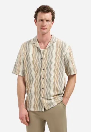 No Excess - Shirt Short Sleeve Jacquard Fancy ZigZag - Gr. - XXL