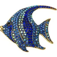 Ella Jonte Brosche, maritime funkelnde Glitzer Strass Brosche Fisch