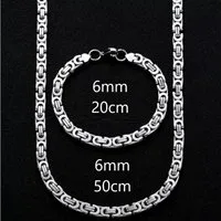 Ware aus aller Welt Edelstahlkette Königskette + Königsarmband versch. Längen Edelstahl Halskette Armband