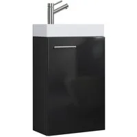 VCM Badmöbel-Set Slito 2er Set B. 41 x T. 22 x H. 60 cm, (Komplett-Set, 2-St., 1x Unterschrank 1x Waschbecken), Waschplatz mit viel Ablagefläche, für Gästebäder, 1 Fächer, Drehtüren