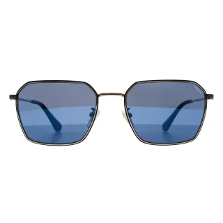 Police Square Mens Shiny Rose Gold Smoke Blue Mirror SPLL84 Octane 9