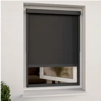 Rollo Außenrollo ohne Bohren (Grau, Blickdicht) für Fenster von CLIP & SHADE, CLIP & SHADE