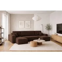 Kaiser Möbel Ecksofa mit schlaffunktion und bettkasten, Couch U-form BEST stoff Poso, Schlaffunktion, Bettzeugaufbewahrung, universal