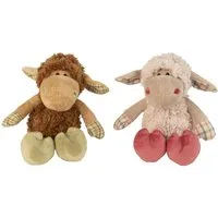 Geschenkestadl Kuscheltier Schaf weiches Plüschtier 2er Set in braun creme Kuscheltier 18–25 cm (Spar-Set, 2-St., Plüschtier), niedliche Details