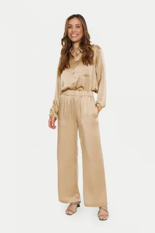 Casual Hose Lockere Passform Dune beige