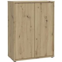 FORTE Schuhschrank Alice Springs, Schuhschrank, Platz für 15 Paar Schuhe, 2 Türen (B/H/T 74,5/99,1/34,9 cm) Stauraumschrank, Mehrzweckschrank, grifflose Front, Push to open