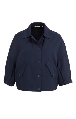 Yaya - Blusenjacke im Boxy-Schnitt mit 3/4-Ärmeln blau - Gr. - 36