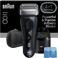 Braun Elektrorasierer Series 8 8663cc, Smart Care Center, integrierter Präzisionstrimmer, SensoAdapt für jede Bartdichte, mit 5in1 SmartCare Center