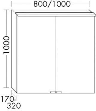 Burgbad Spiegelschrank rc40 1000x1000x170 Asteiche Natur, SPNX100F4615 SPNX100F4615