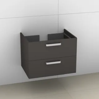 Artiqua 412 Waschtischunterschrank für Ventuno T0017 Stahlgrau, 412-WU2L-I24-7142-88 412-WU2L-I24-7142-88