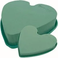 mosy Bastelfilz Steckmoos-Herz, 20 cm, m. Plastikunterl, Gießrand, Wasserspeicher, Steckmasse, Steckschaum, Steckschwamm, klein, Herzform