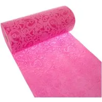 Deko AS Tischläufer Tischläufer-Dekoflor® - pink - Herzmotiv 300mm - 5m - 55-300-5-19 (1-tlg, 1 Rolle Tischläufer), Strapazierfähig