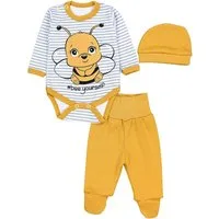 TupTam Langarmbody Baby Mädchen Jungen Bekleidungsset Langarmbody Hose Mütze mit Spruch