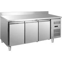 GastroHero Dönergrill Kühltisch Edelstahl GN 1/1 mit Aufkantung 3 Türen, 275 W