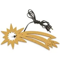 RIFFELMACHER & WEINBERGER Krippen-Zubehör LED Komet aus Holz 12cm 4.5V 78296, Gold - Bethlehem Stern (1 St)
