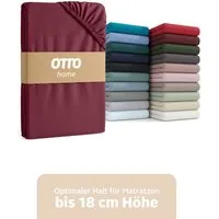 OTTO home Spannbettlaken PHYSALIS in BASIC und PREMIUM Qualität, 100% Baumwolle, Jersey (160 g/m), Gummizug: rundum, (1 Stück), für Matratzen bis 18 cm Höhe, Bettlaken, Spannbetttuch, pflegeleicht