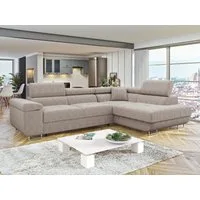 MIRJAN24 Ecksofa Torezio Cord, mit Bettkasten und Schlaffunktion, Einstellbare Kopfstützen, 274x203x70-90 cm