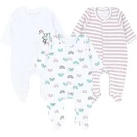 TupTam Schlafoverall TupTam Baby Mädchen Schlafstrampler mit Fuß 3er Pack