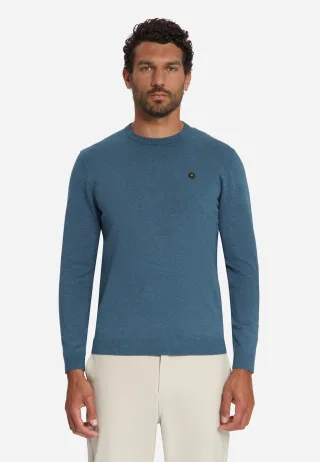 No Excess - Pullover Crewneck Melange Shadow Blue - Gr. - M