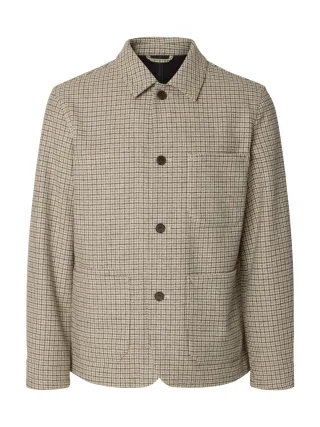 selected men - SLM-LANDON WOOL BLEND HYBRID BLAZER NOOS Light Grey Melange - Gr. - L
