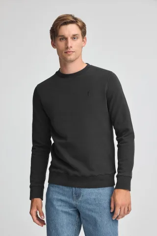 Sweatshirt schwarz mit Wascheffekt und Rigby Go-Logo