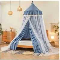 BTTO Betthimmel Runde Doppelbett Betthimmel Baldachin Kinderzimmer Betthimmel Babybett, Saumlänge ca. 270cm Moskitonetz Insektenschutz,Aufbewahrungstasche