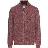 camel active Strickjacke aus einem soften Baumwollmix Langarm Stehkragen