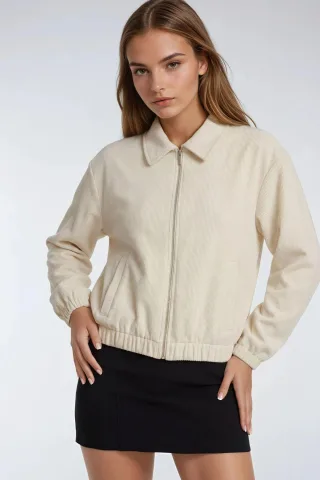 Lässige Passform Reißverschlusssjacke mit Taschen