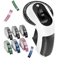 Mutig 3D-Drucker Tragbarer Beschriftungsgerät, mit 6 Etikettenband für Haus Etikettendrucker, (Ergonomisches Design Beschriftungsgerät Retro)