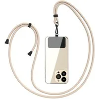 EAZY CASE Handykette Umhängeband Clips Schwarz mit extra Handband, Wechselbares Handyband kombinierbare Handyhülle abnehmbares Band Taupe
