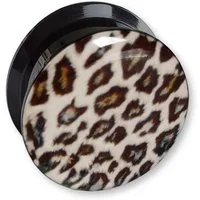 viva-adorno Plug 1 Stück Flesh Plug Ohr Leo Tunnel Acryl Leopardenmuster Leoprint, Leopard Schraubverschluss Innengewinde