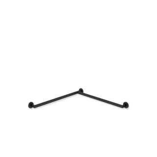 Hewi System 900 Duschhandlauf 900.35.13060DC Edelstahl pulverbeschichtet schwarz tiefmatt, 765 x 475 mm, Ausführung rechts