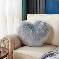 VewoTex Dekokissen Langhaar Herzkissen » Kuschelkissen 40x40cm, » Herz Dekokissen » Kunstfell langhaar