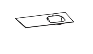 Artiqua 300 Mineralguss-Waschtisch Weiß Becken rechts, 300-MMWT69-122-R 300-MMWT69-122-R