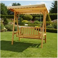 Melko Hollywoodschaukel Gartenschaukel Hollywoodschaukel Hängeschaukel Holz Überdachung, 2-Sitzer, Stück, UV-beständig & Regendicht