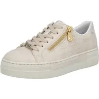Rieker Plateausneaker mit goldfarbenem Reißverschluss, Freizeitschuh, Halbschuh, Schnürschuh