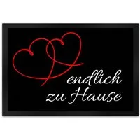 speecheese Fußmatte Fussmatte Endlich zu Hause mit lustigem Spruch schwarz