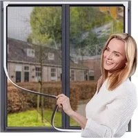 Bwecuy Insektenschutz-Fensterrahmen Magnet Fliegengitter Fenster–Selbstklebend & Zuschneidbar, ohne Bohren, Fiberglas Insektenschutzgitter, Einfache Montage