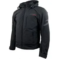 roleff Motorradjacke RO1513 Softshelljacke Kapuze – wasserdicht, atmungsaktiv, Protektoren auch in großen Größen, Kapuze abnehmbar