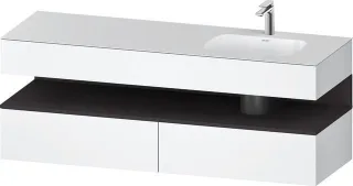 Duravit Qatego Einbauwaschtisch mit Konsolenwaschtischunterbau Weiß Matt 1600x550x600 mm - QA4796080 QA4796080180010