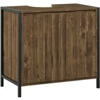 Vicco Waschbeckenunterschrank Naola, Eiche/Schwarz, 70 x 65 cm mit 2 geschlossenen Ablagefächern (1-St)