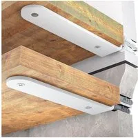 LuxusKollektion Wandregalhalter Regalhalterung Schwerlast 70kg Wandmontage 20cm 2pack White