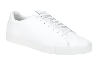 Puma 376982 01 FUSION CLASSIC Herren Sneakers Wei? Echtleder Textil Fu?bett