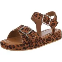 Ital-Design Bequeme Damen-Sandalen mit verstellbaren Riemen Riemchensandalette (89929899) Flach Riemchensandalen in Braun